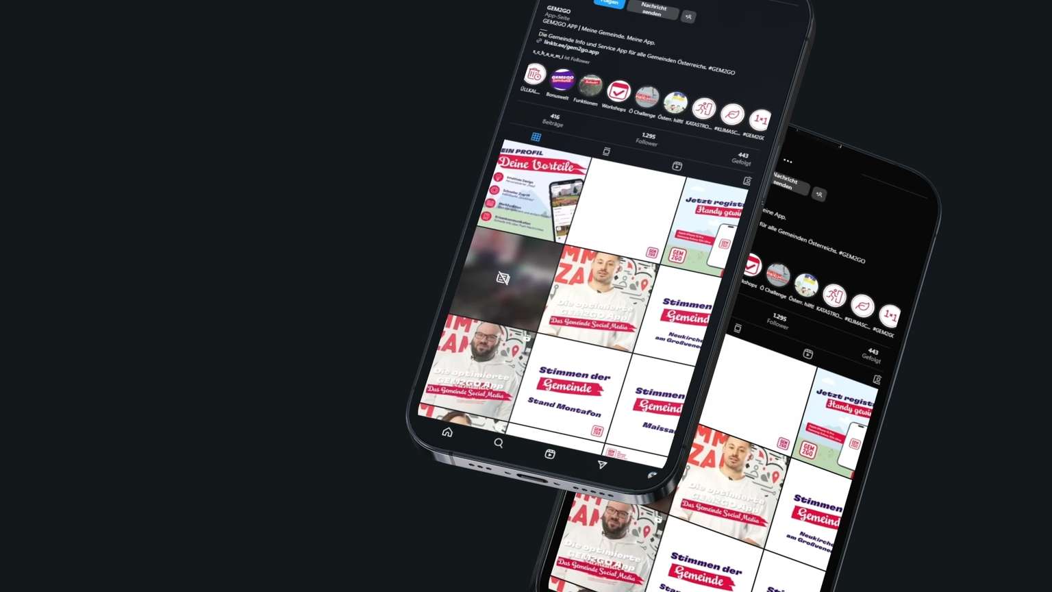 3D Visualisierung von Social Media Postings und Anzeigen auf einem iPhone