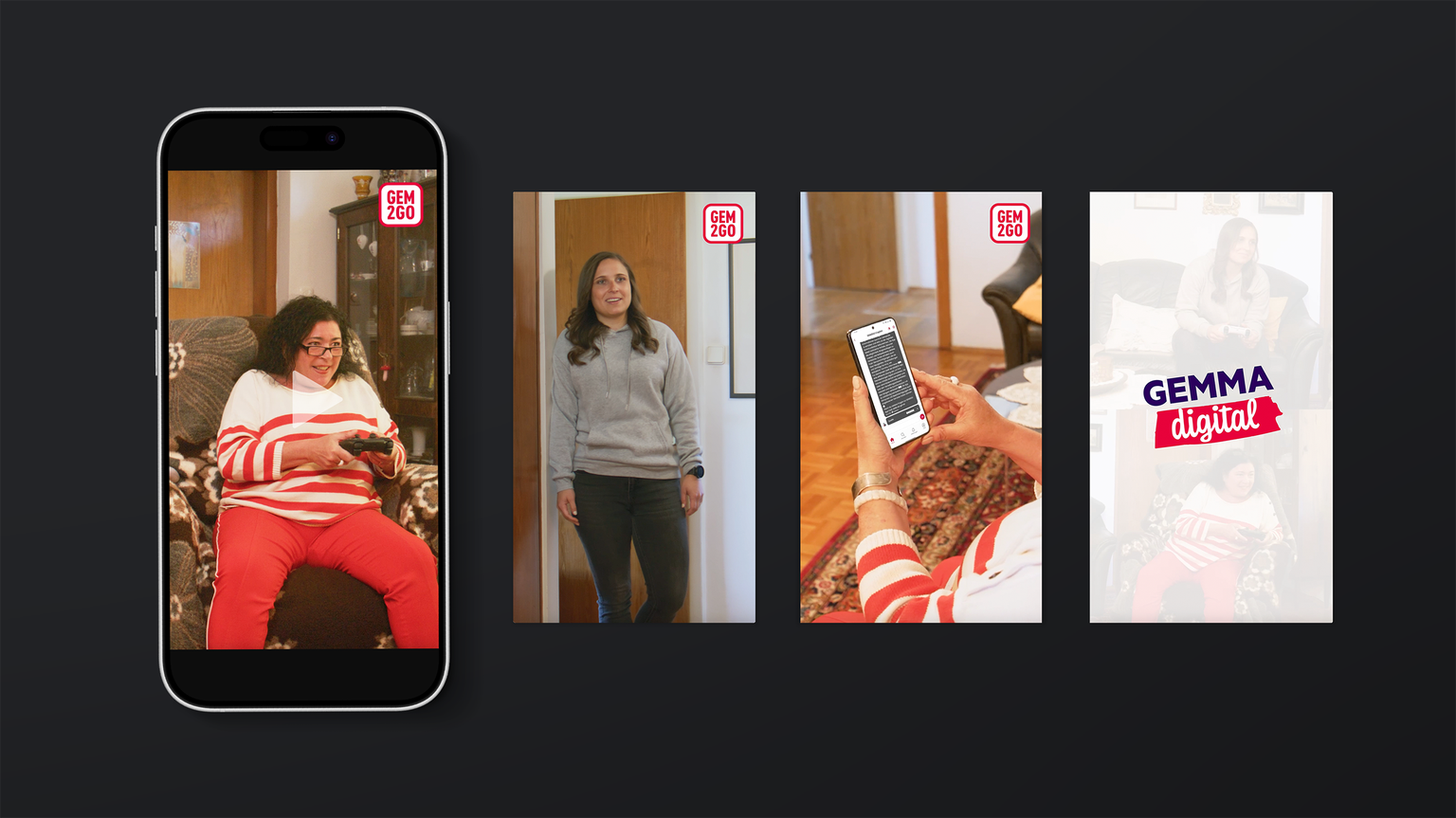 Mockup von Ausschnitten eines Paid Media Videos der Kampagne.