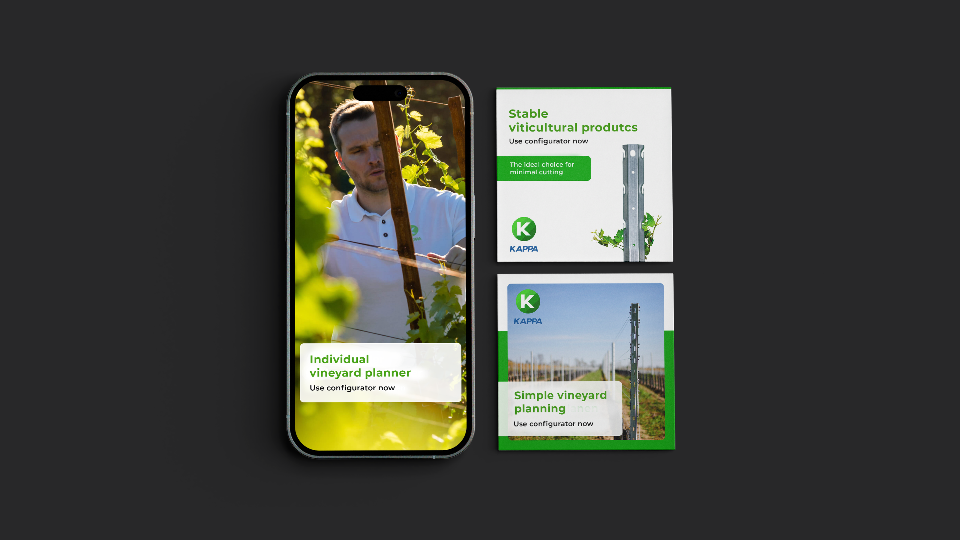 Smartphone mockup of an example of paid media posts for social media.