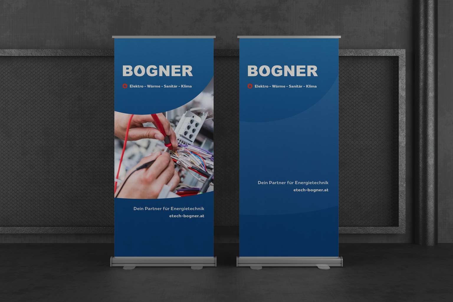 Zwei Rollups von Energietechnik Bogner im neuen Design