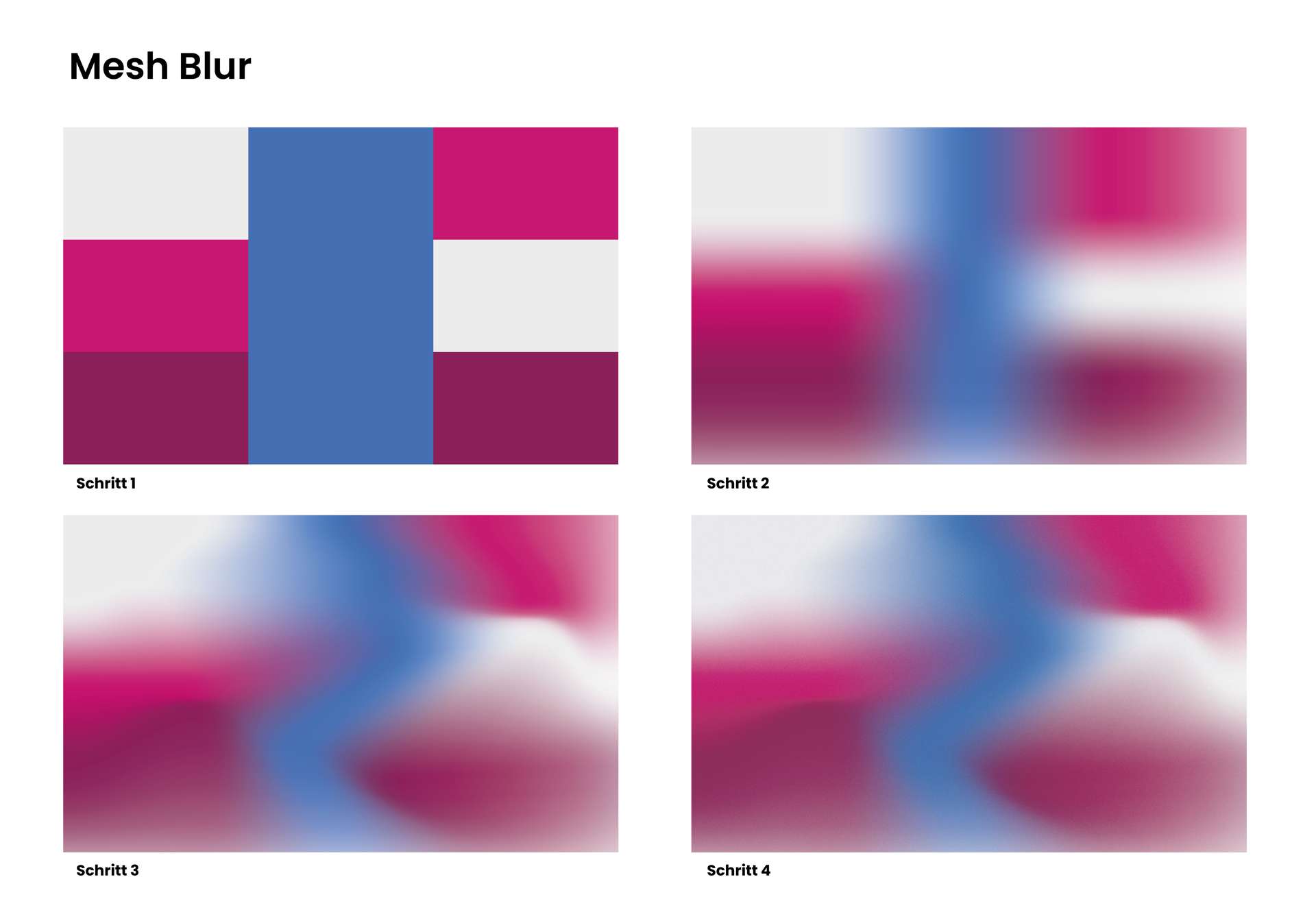 Die Grafik zeigt wie ein Mesh Blur in Adobe Illustrator erzielt wird.