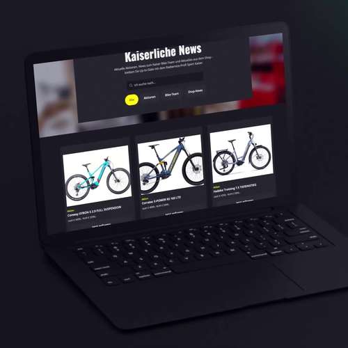 Website von Sport Kaiser im Laptop-Mockup