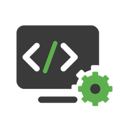 Icon: Code und Zahnrad
