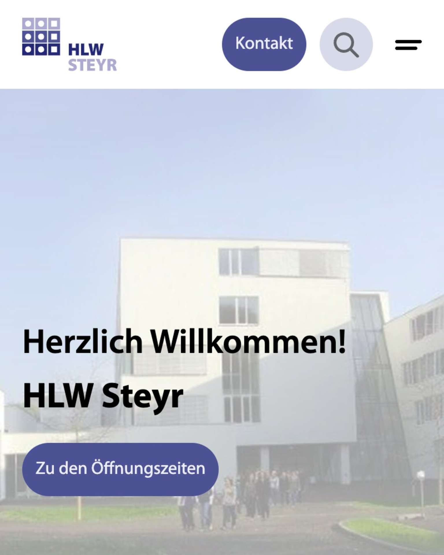 Mobile Ansicht der Website der HLW Steyr