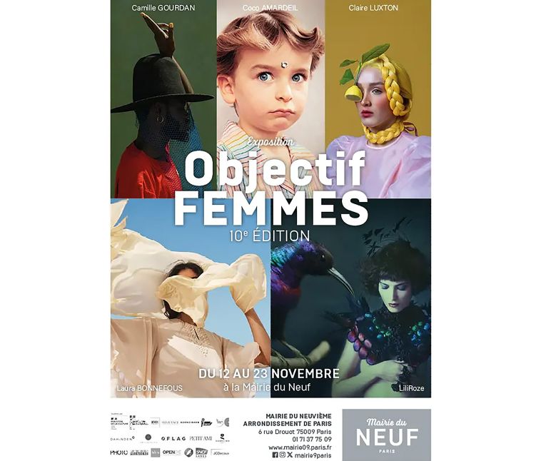 Affiche de l'exposition Objectif Femmes 2025, qui célèbre ses 10 ans et dont Dahinden est partenaire.