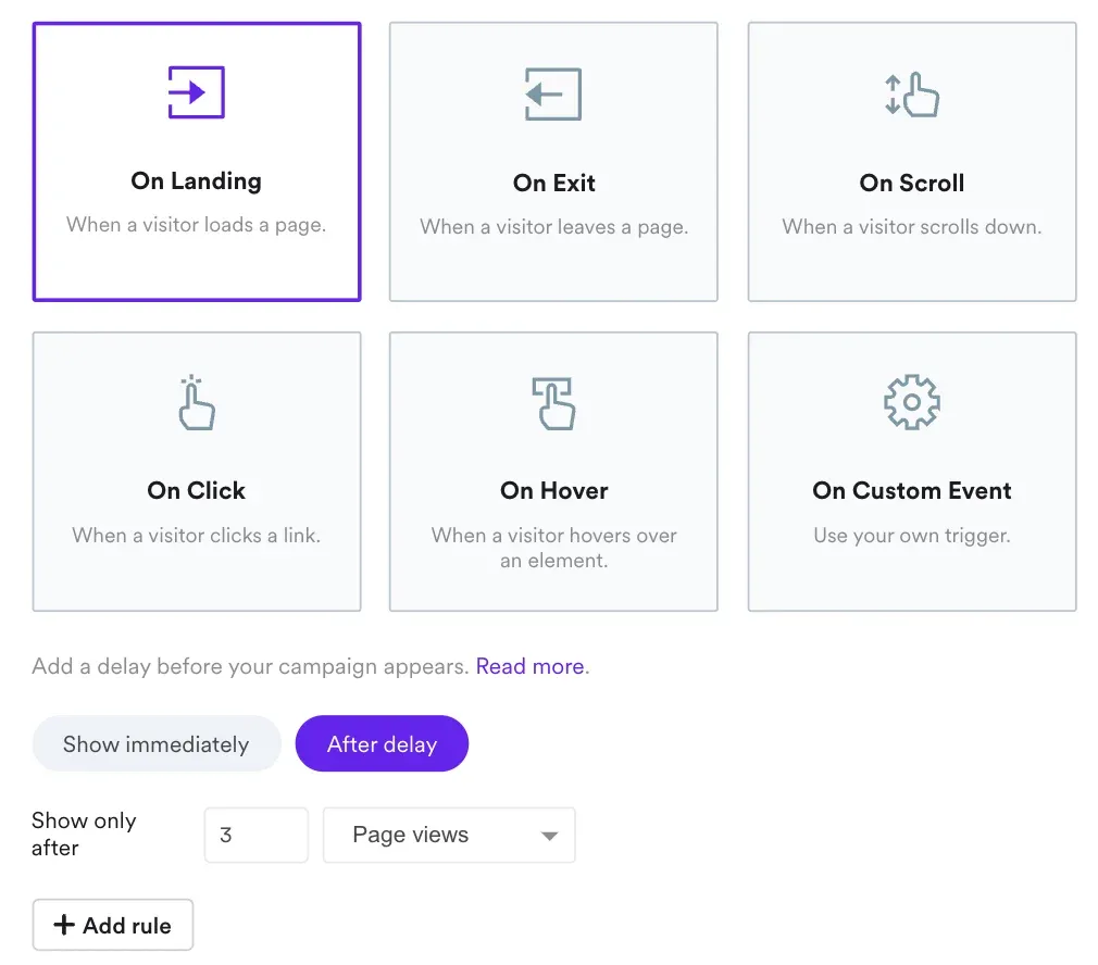 targeting for delayed display