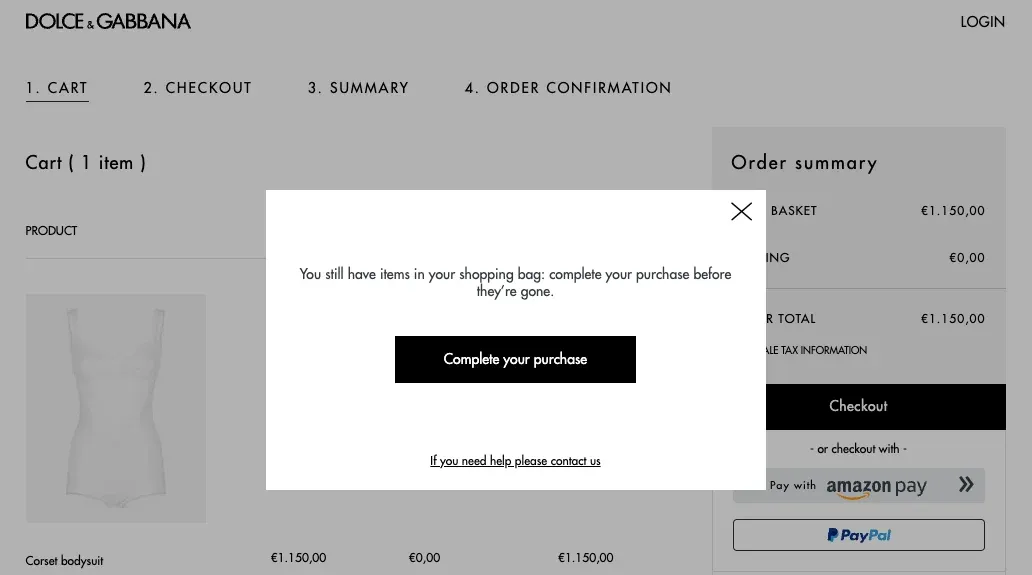 cart recovery popup