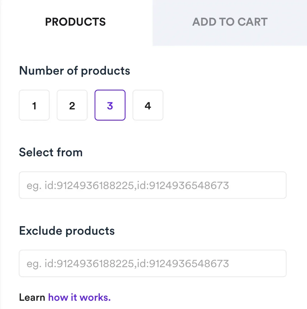 adding product ids
