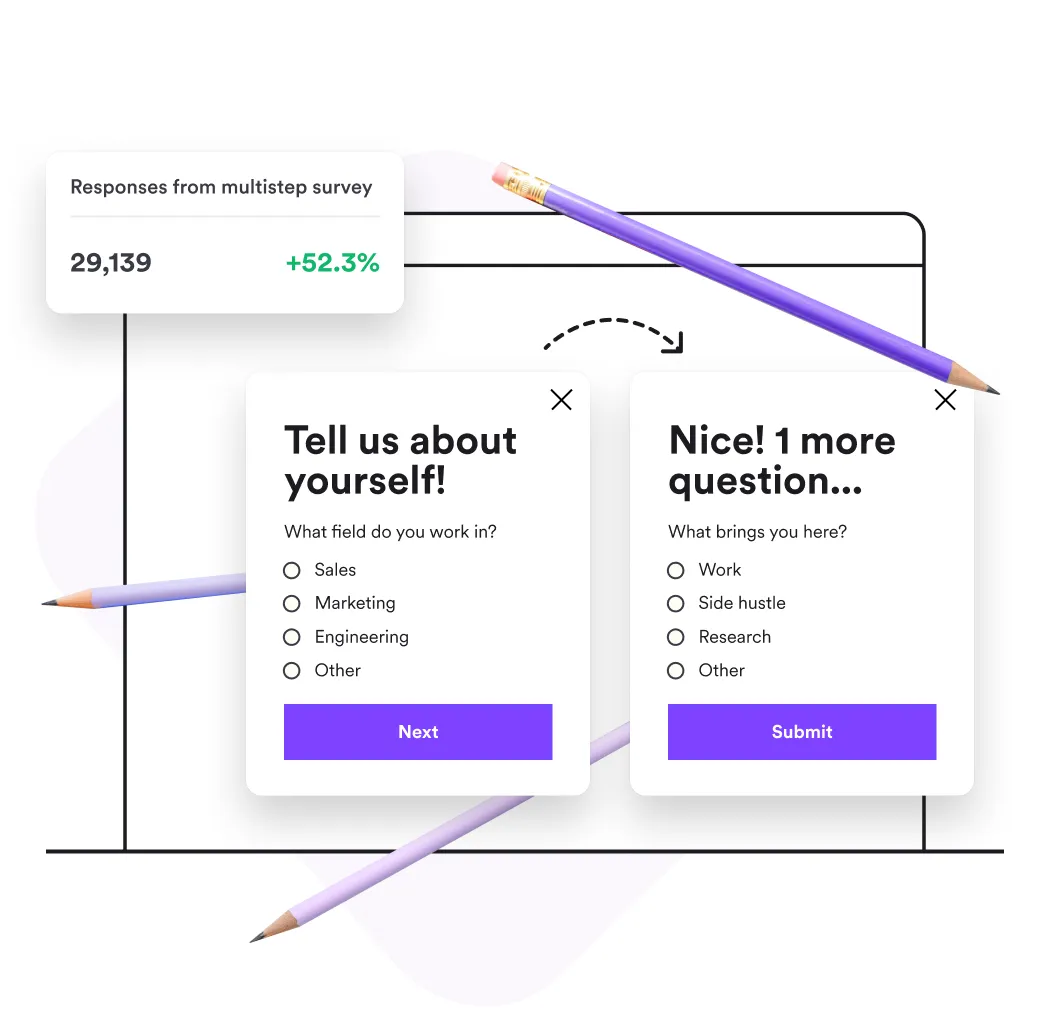 visitor's profile survey popup example