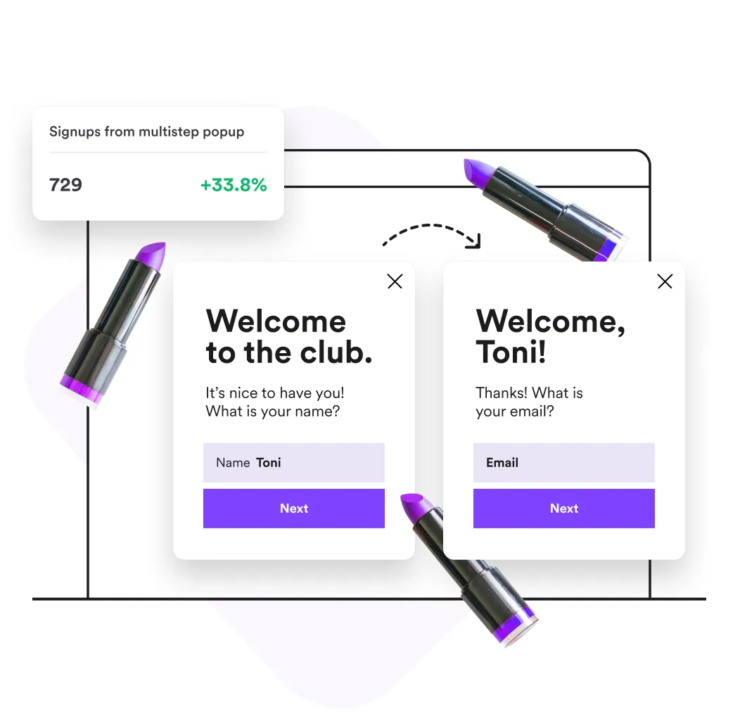 multistep survey popup example