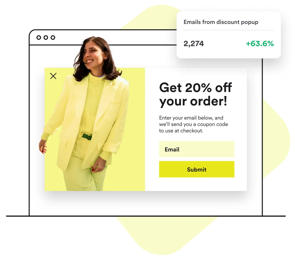 Email discount popup