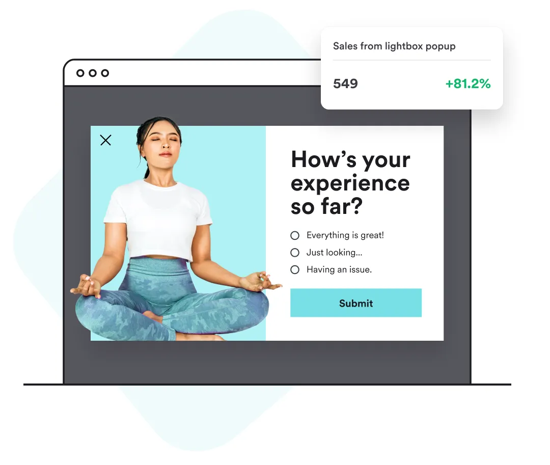 Wisepops lightbox survey popup example