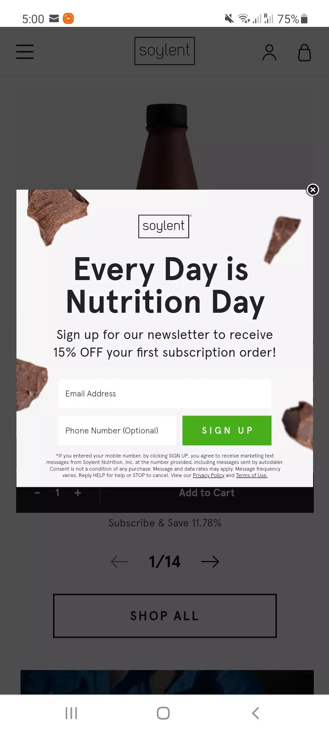 email popup message example