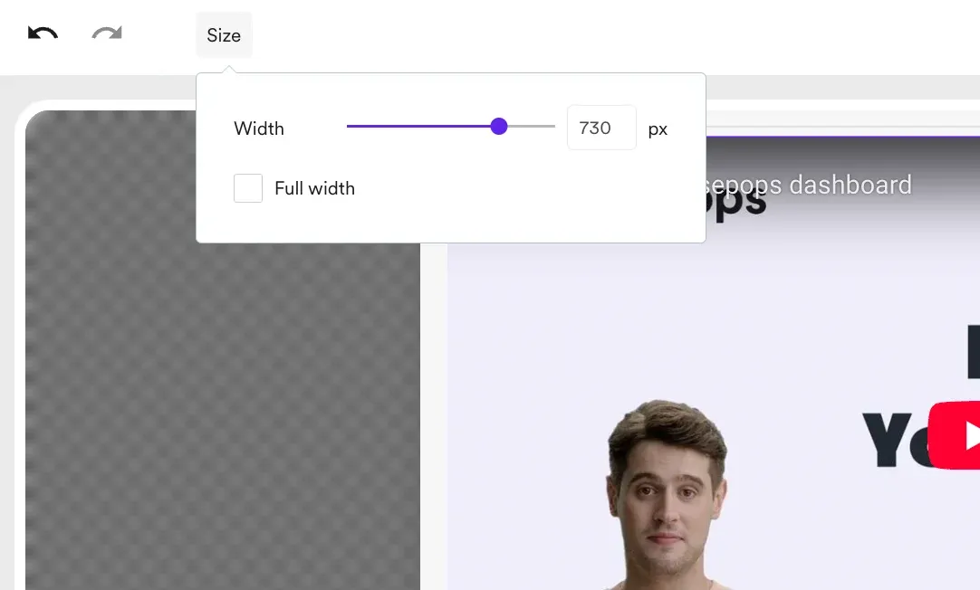 adjusting the width
