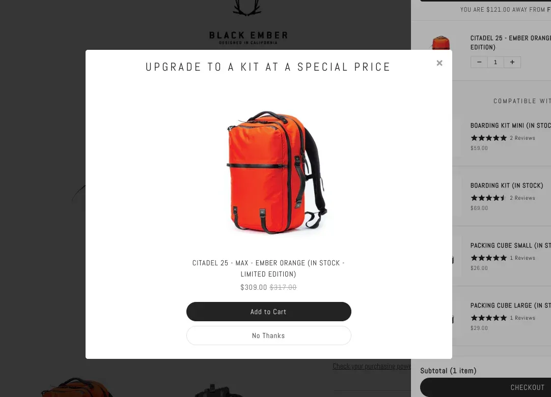 upsell popup shopify