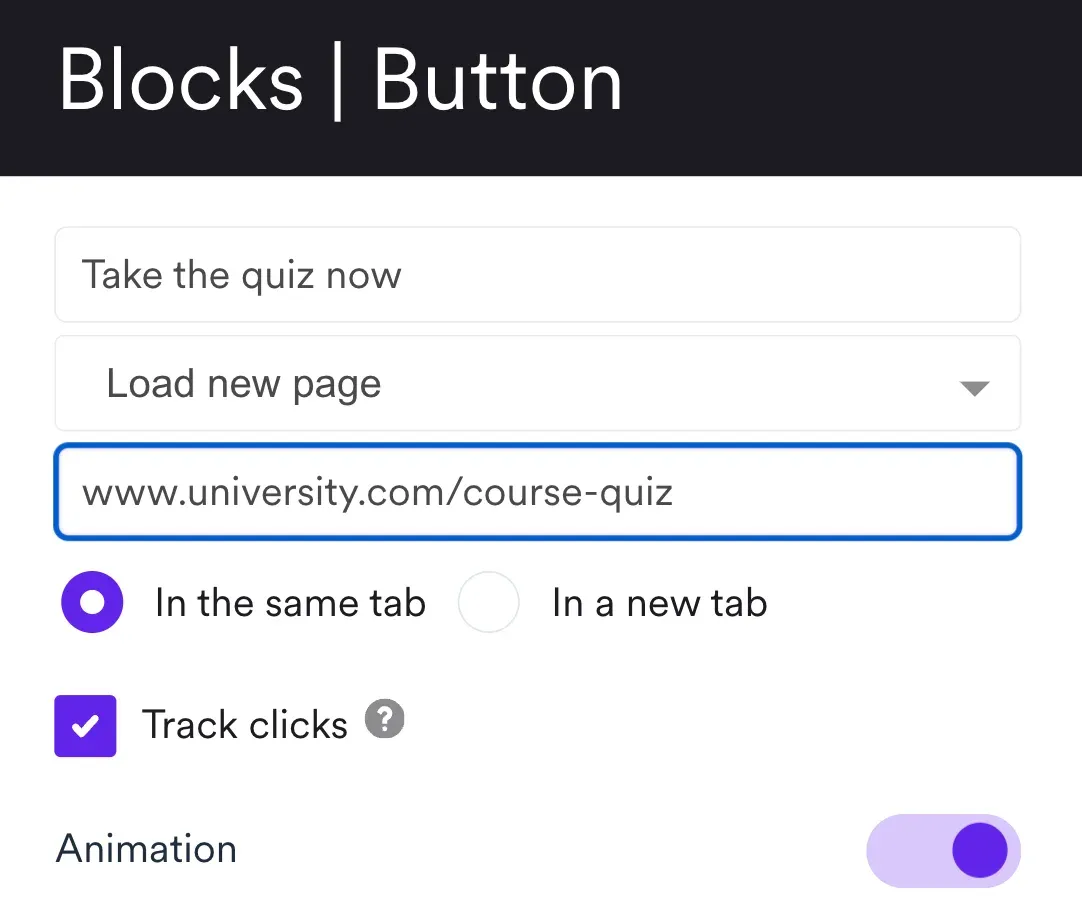 adding link to course quiz