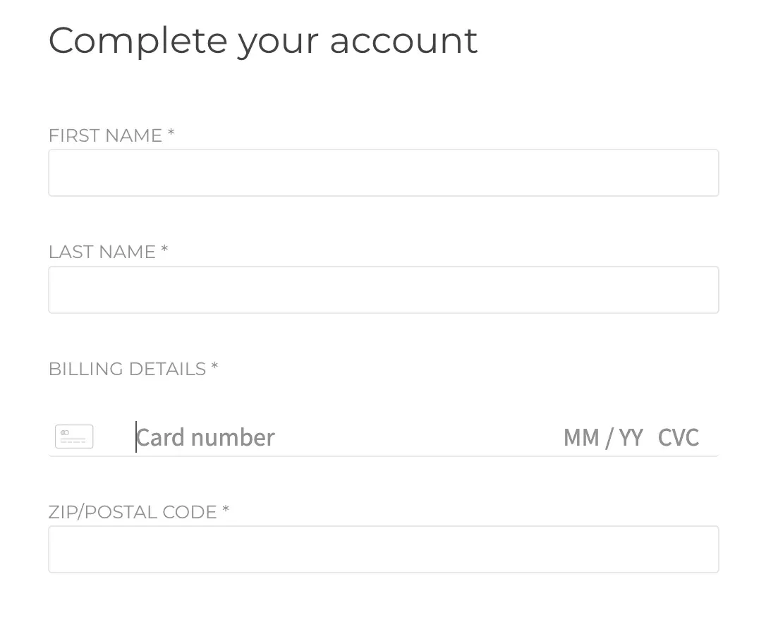 credit card requirement