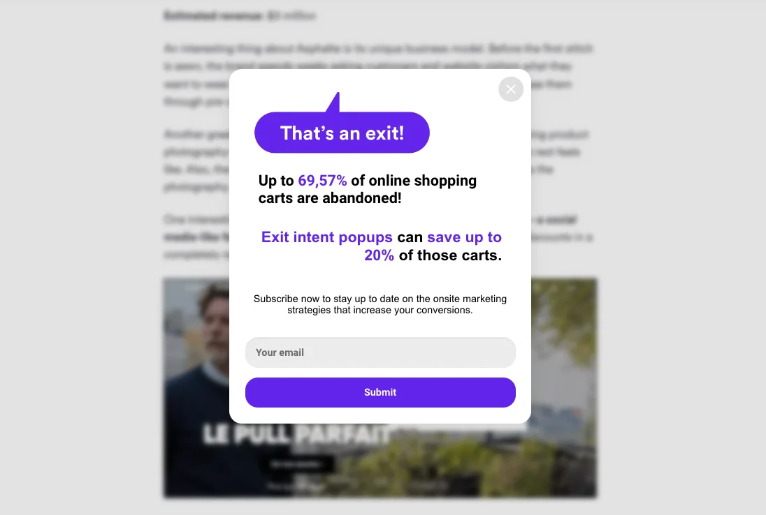 exit popup website wisepops