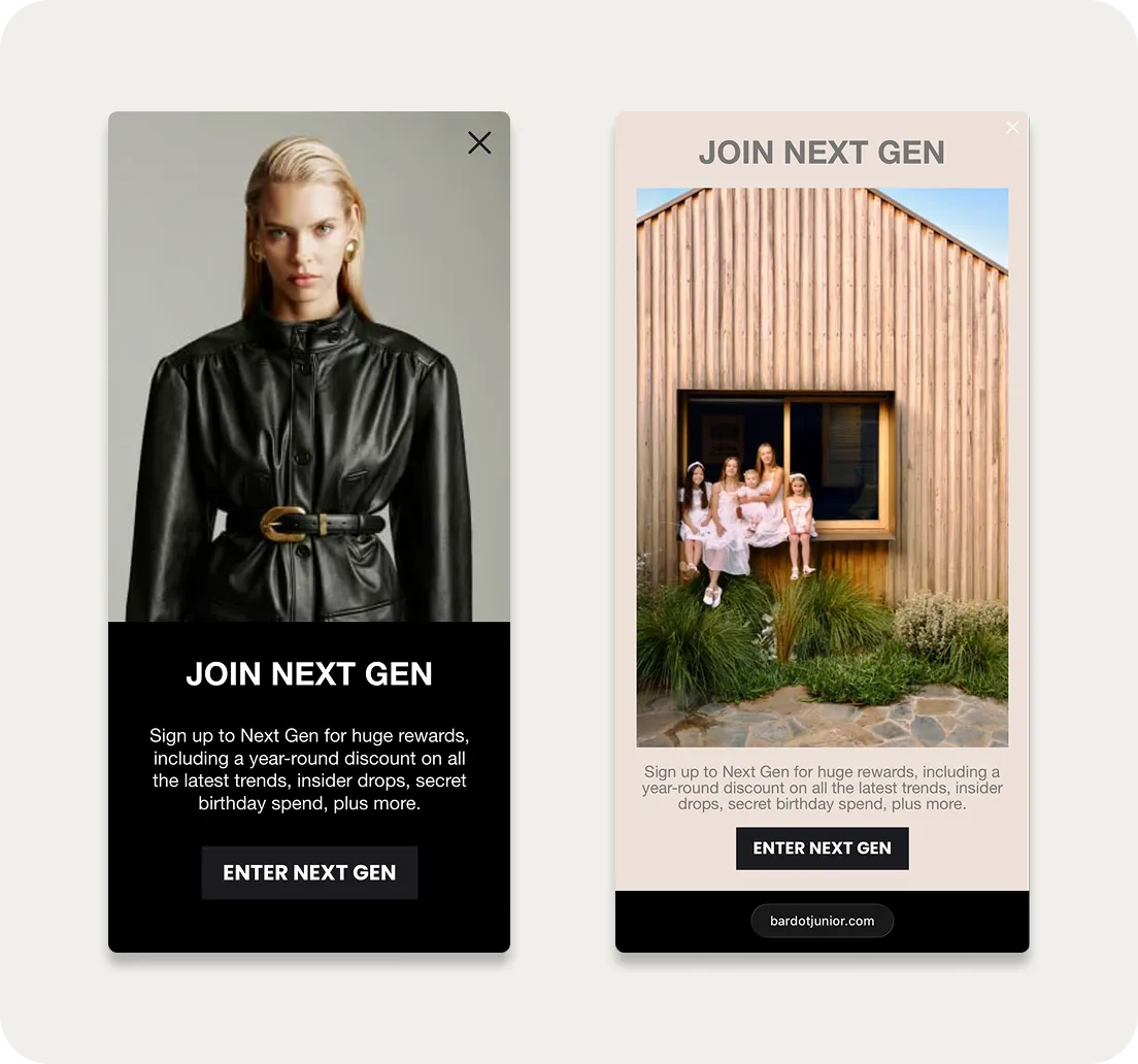 mobile popups for loyalty program