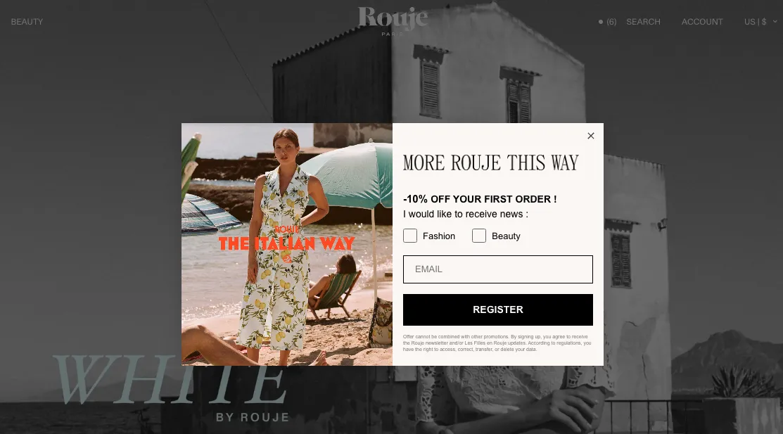 website overlay form
