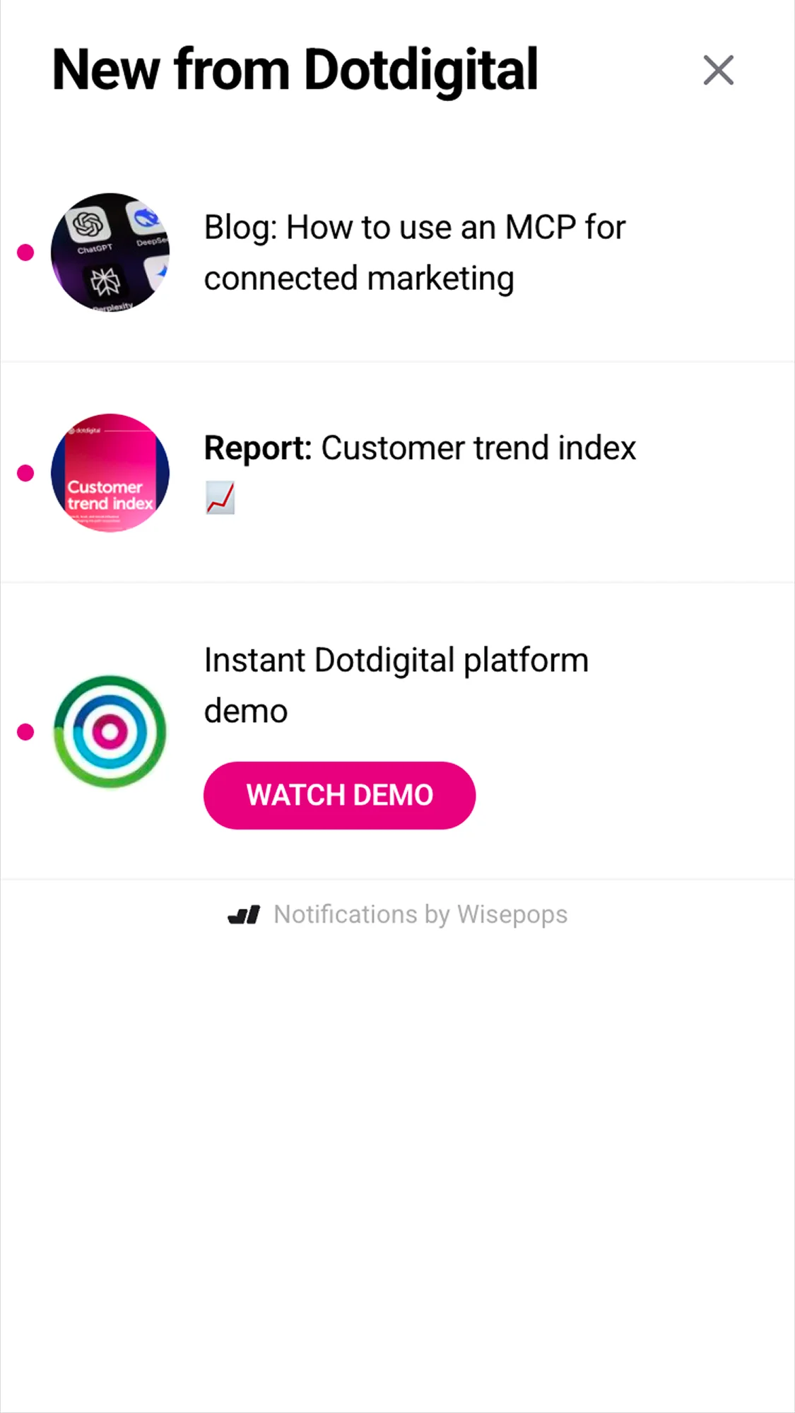 Dotdigital onsite feed