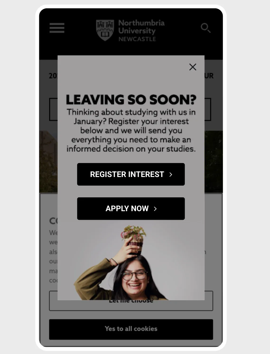 registering interest in studies campaign