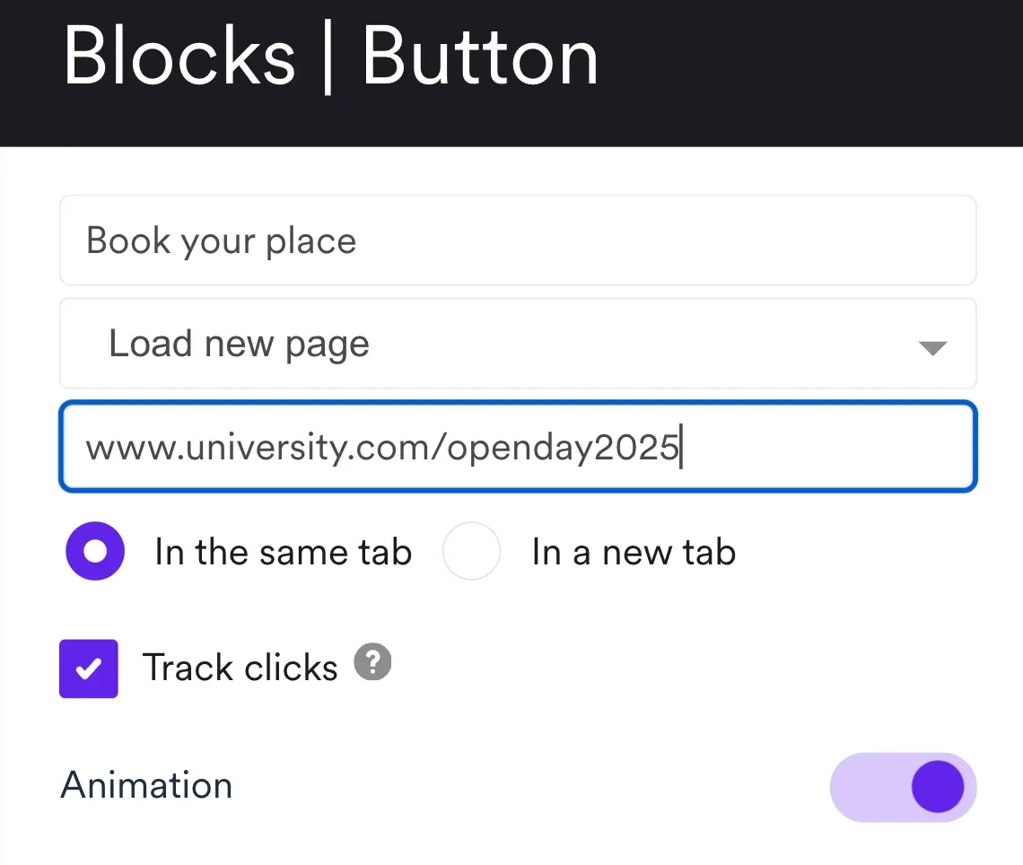 adding link to open day page