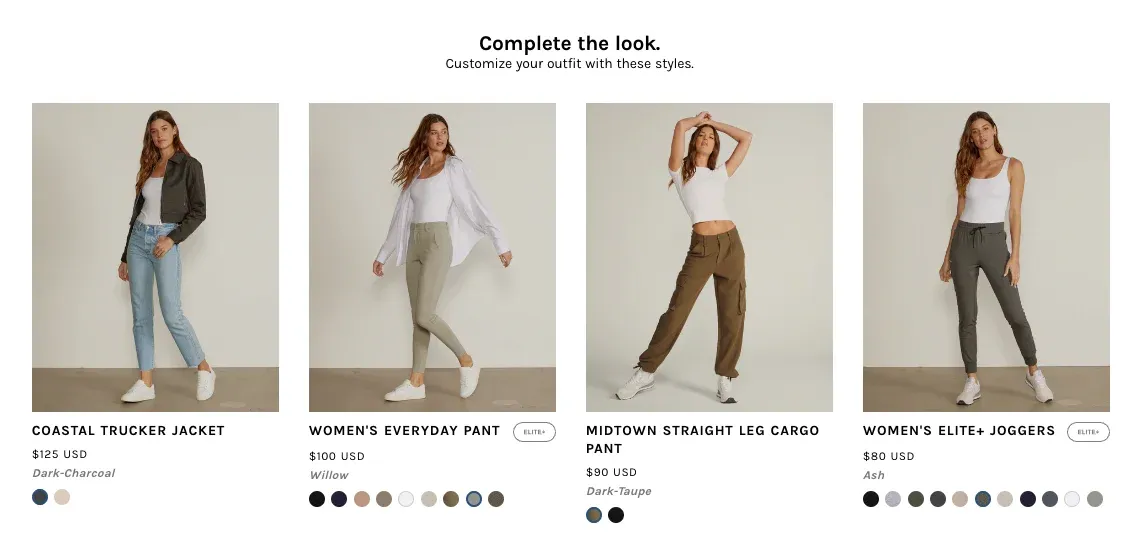 complete the look product recommendations