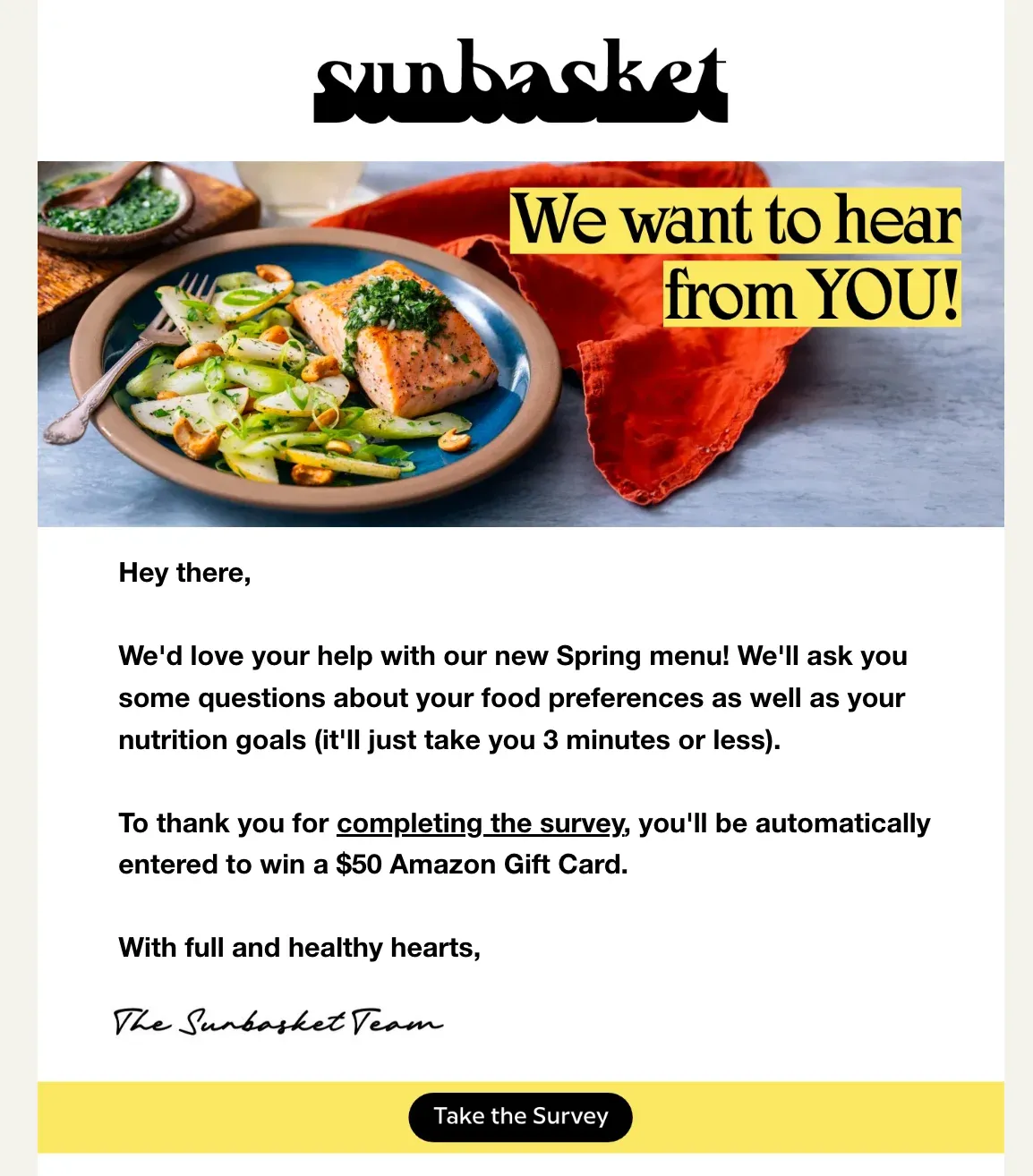 email for feedback collection