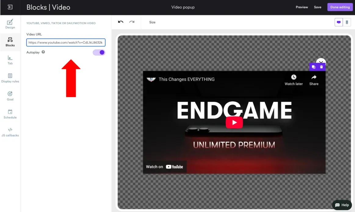 adding video url