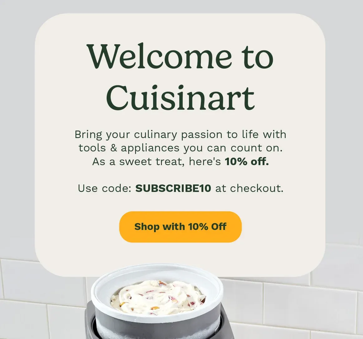 welcome message in email