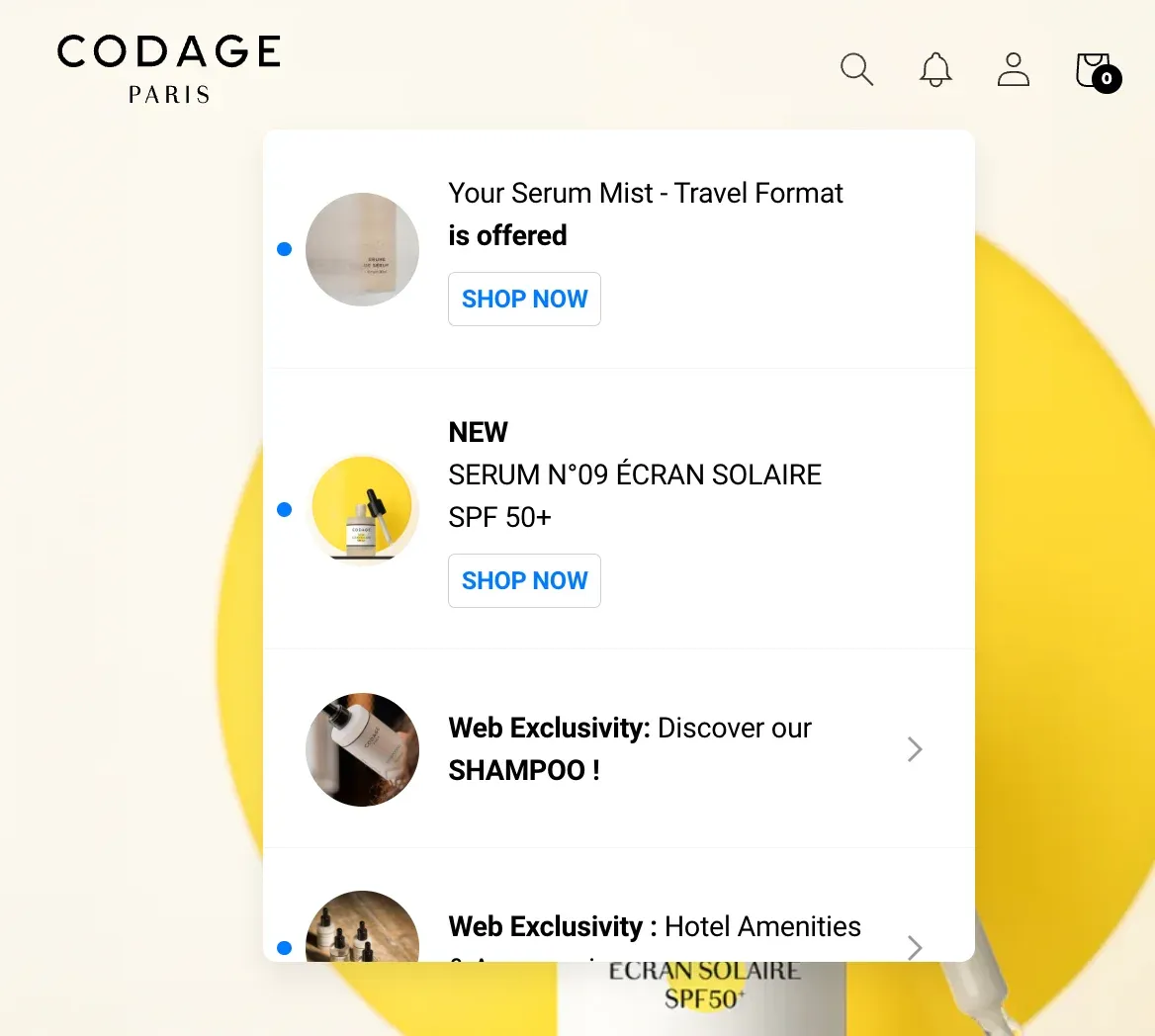 feed with notifications