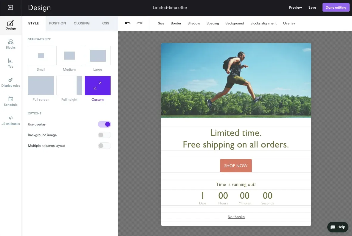 wisepops popup editor