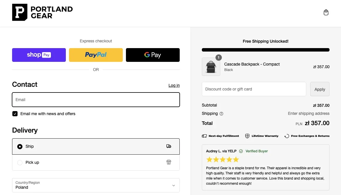 checkout review