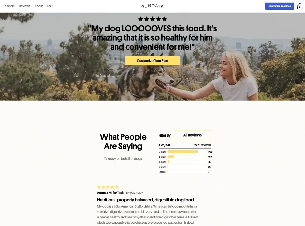 reviews page