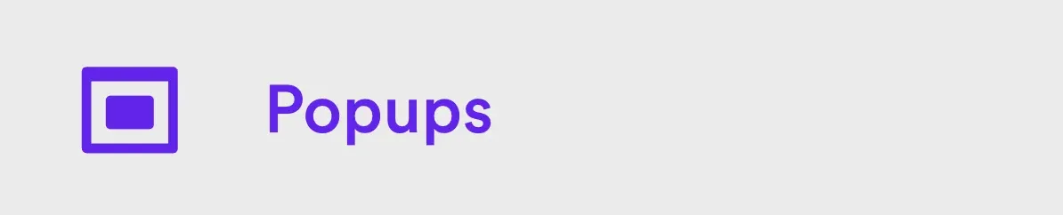 popups menu section