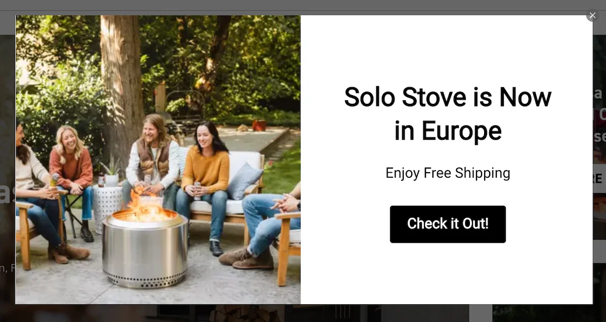 popup message example 3