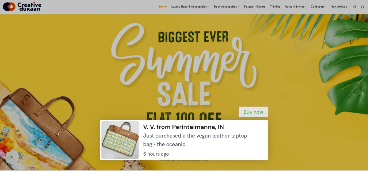 notifications on site