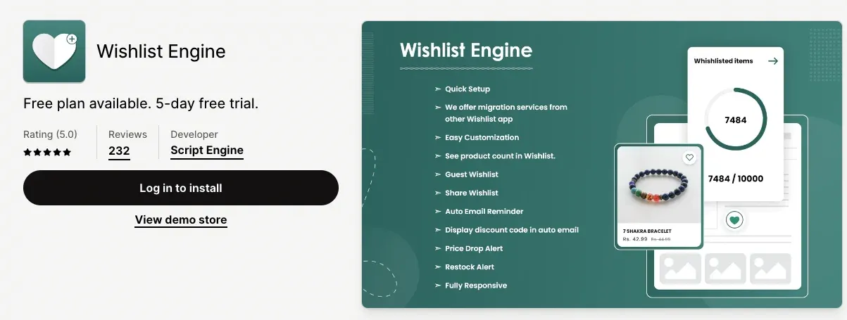 wishlist engine wishlist app shopify