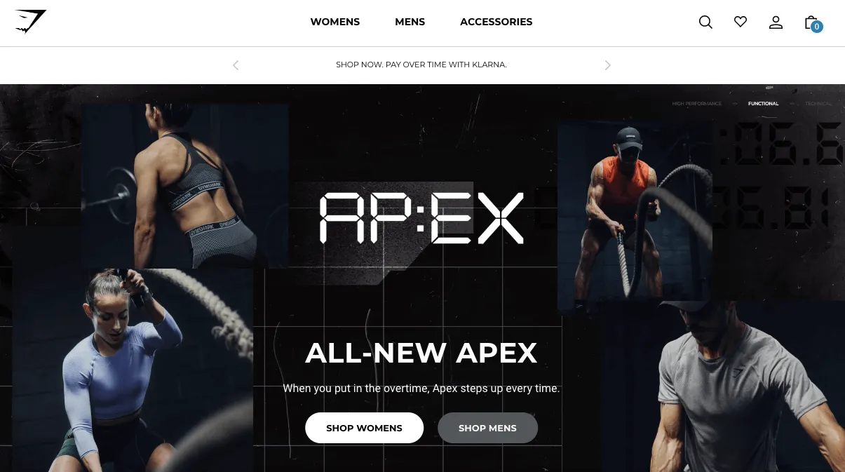 gymshark top shopify store example
