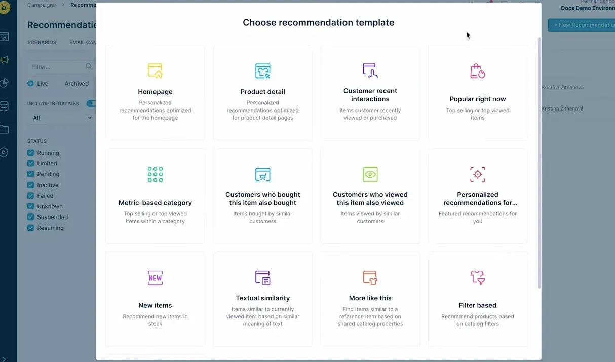 choosing template