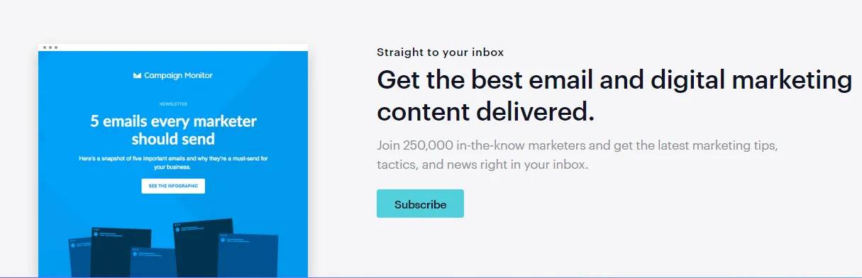 Banner with call to action button as a section in the blog article
