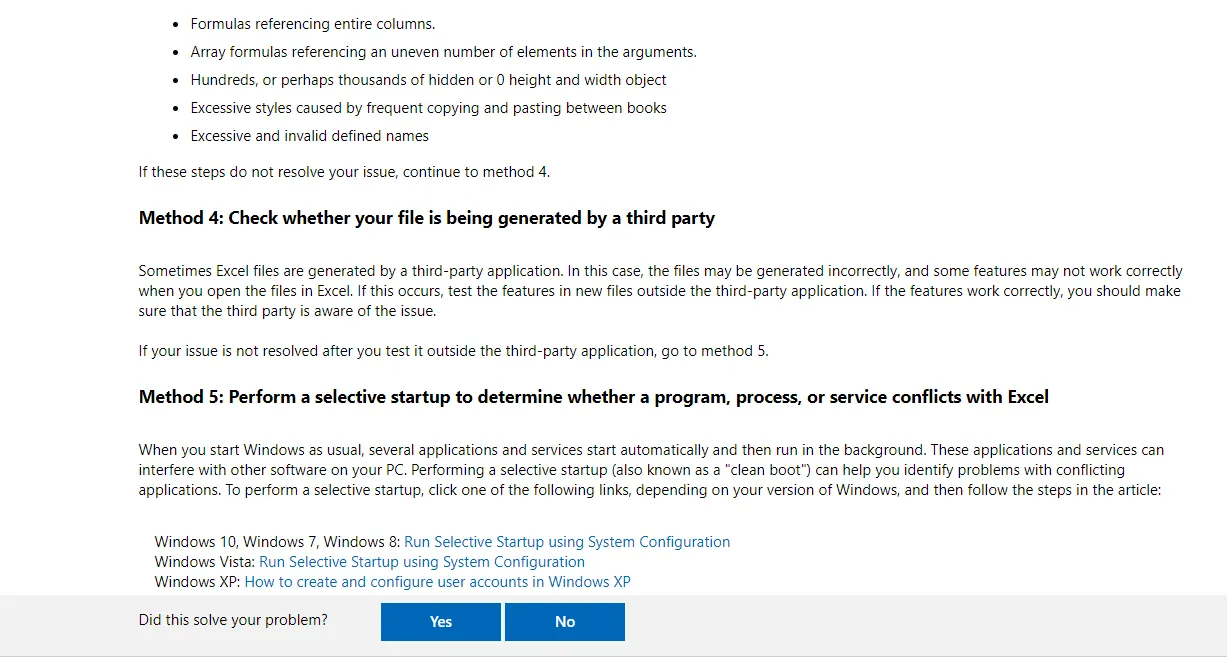 Exit survey example on Microsoft's website