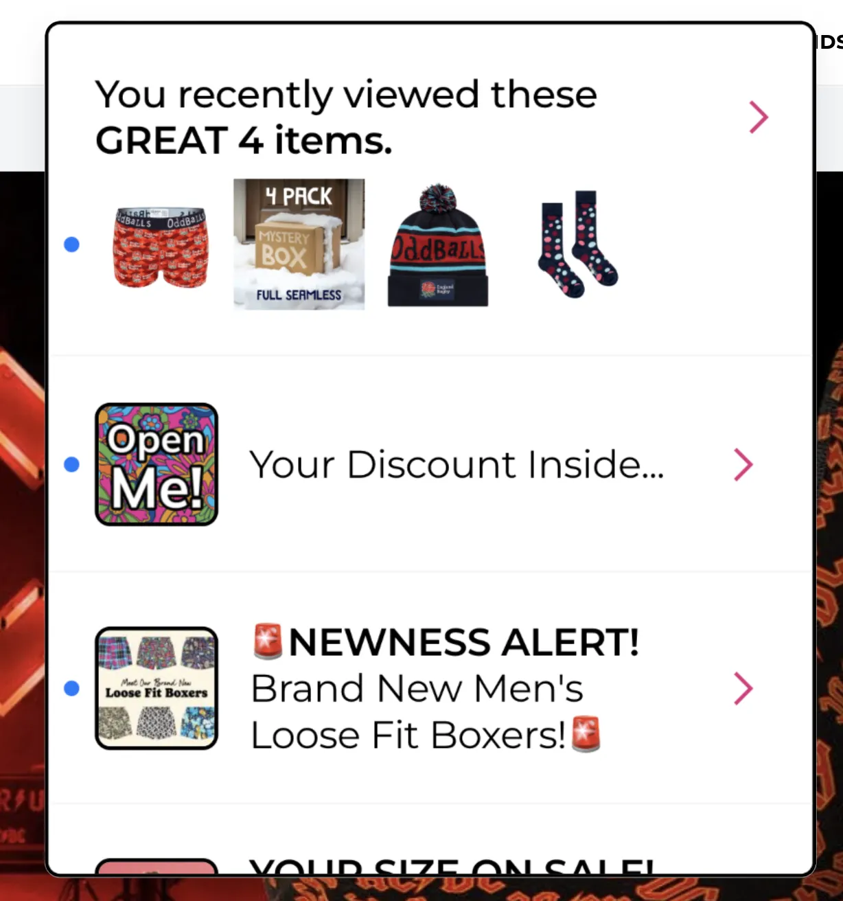 recently viewed products recommendations oddballs
