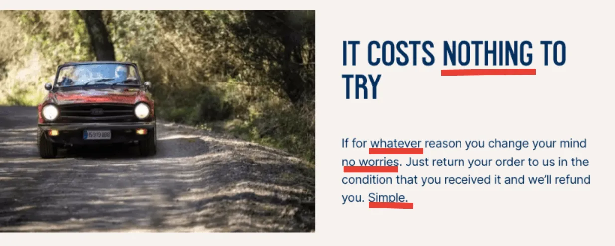power words example in product descriptions