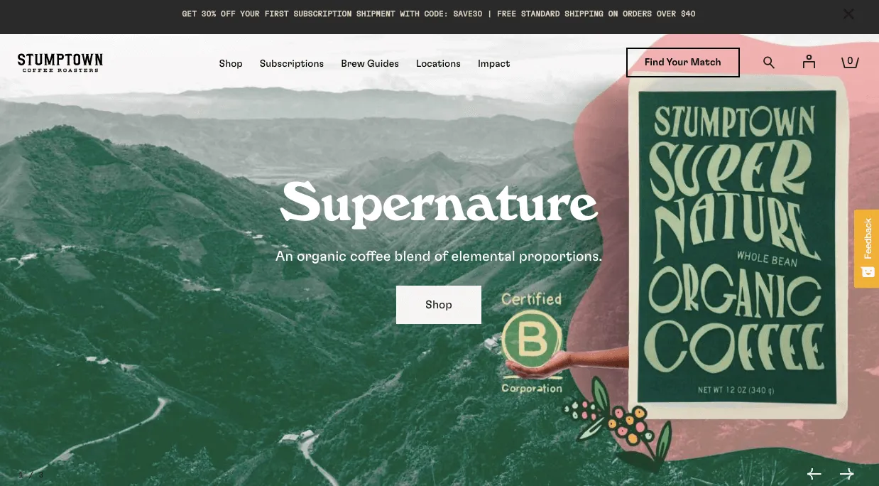 stumptown shopify store example