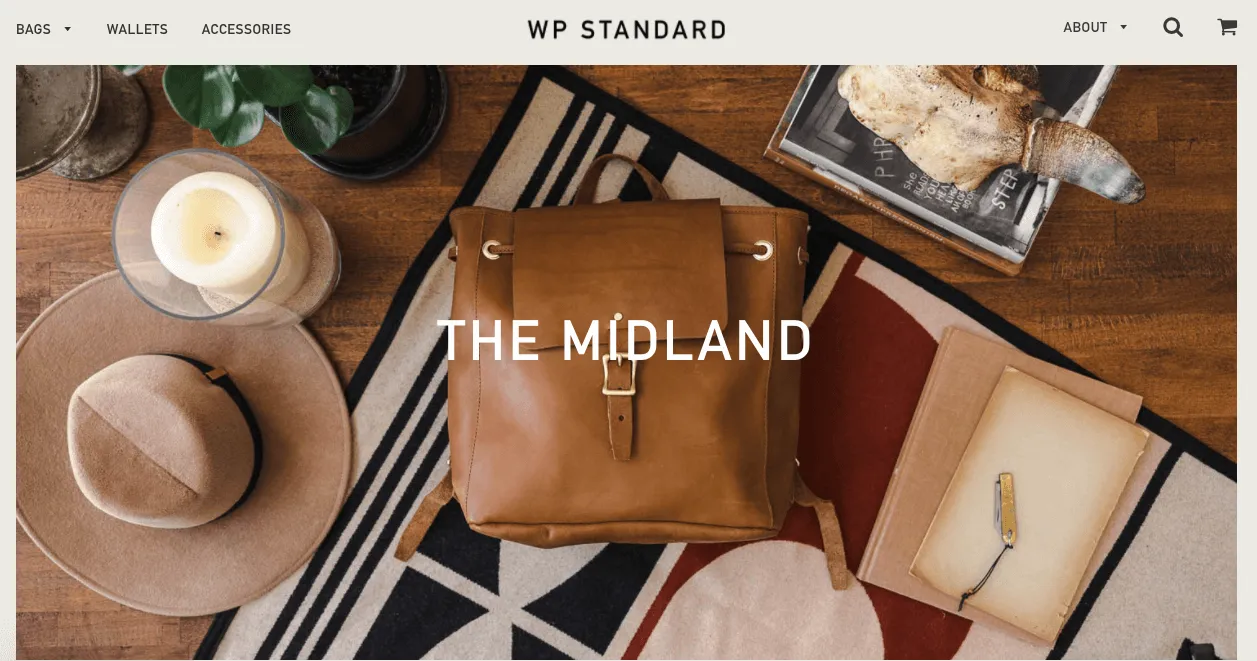WP Standard Shopify store homepage
