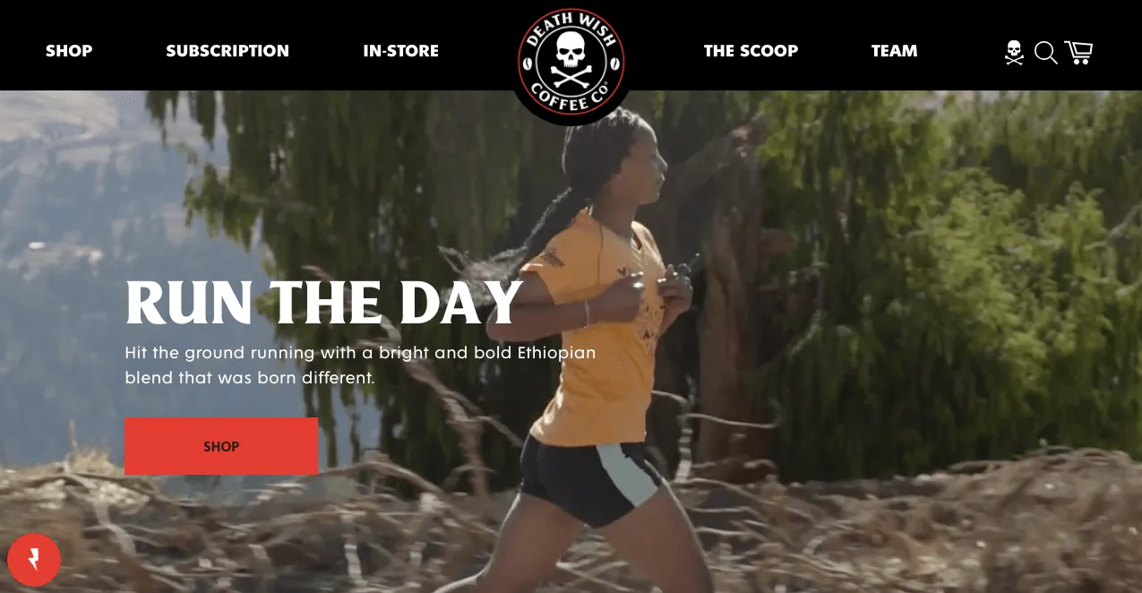 Death Wish Coffee Shopify store homepage