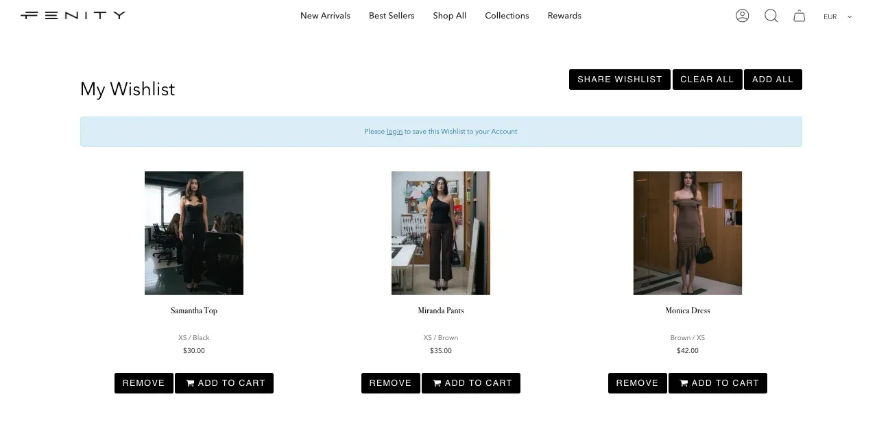 wishlist page example