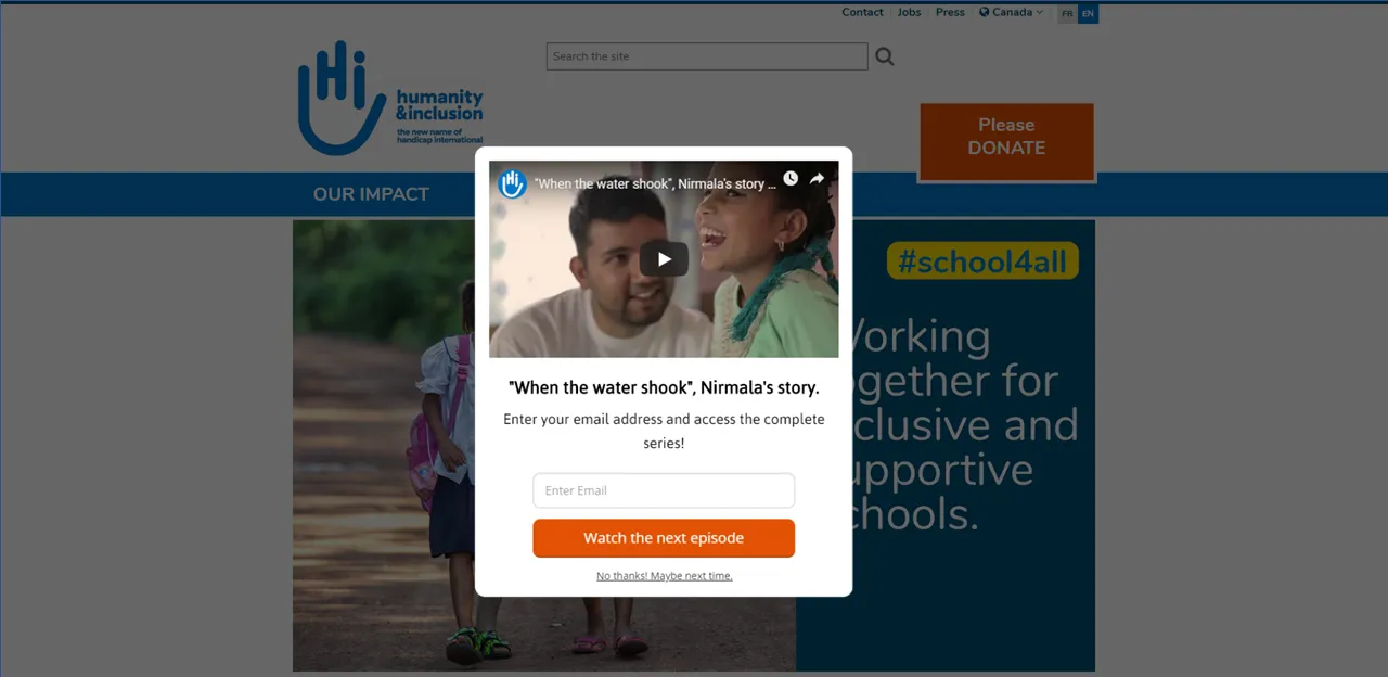 An example of overlay with embedded video